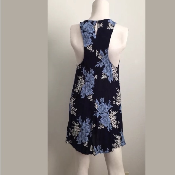 Privacy Please Navy Floral Keyhole Mini Dress - Picture 4 of 5